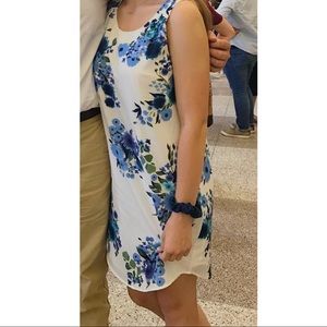 Blue and White Flowered Dress
